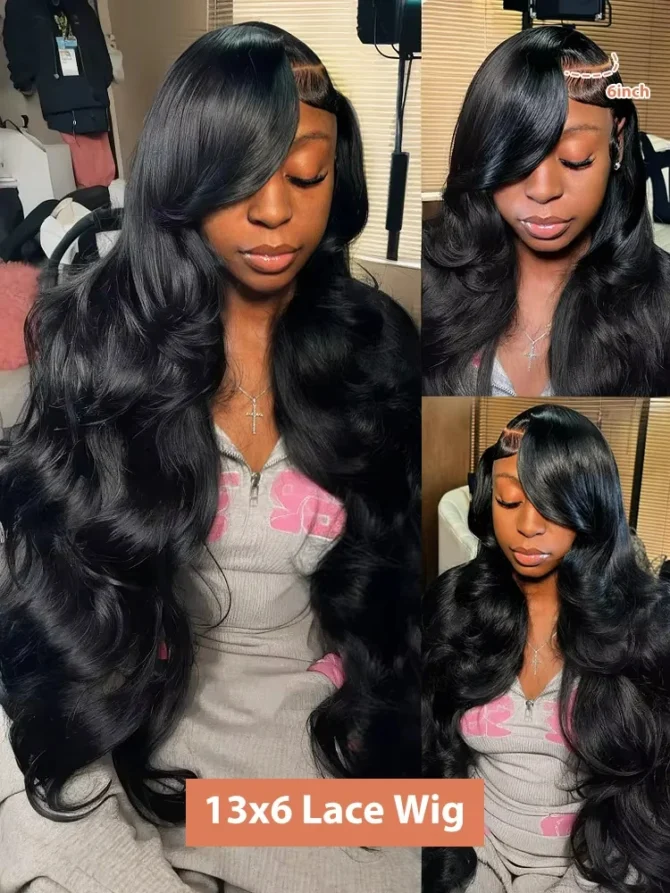 250 Density 30 40 Inch Body Wave Lace Front Human Hair Wigs Water Wave 13x4 13x6 HD Transparent Lace Frontal Wig For Women - Image 4