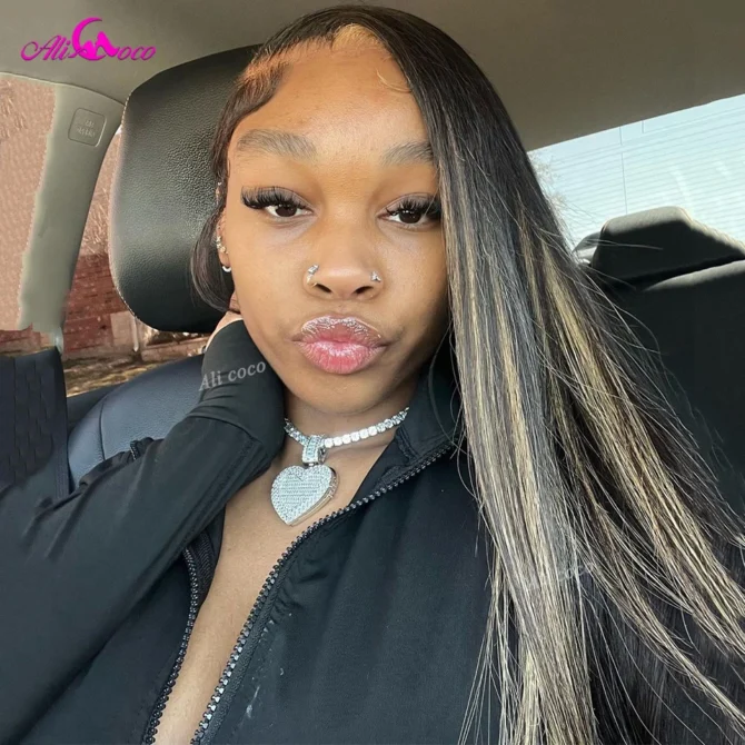 Upgrade Ali Coco 13x4 13x6 Highlight Wig Human Hair Blonde Colored Lace Front Wigs PrePlucked Highlight Blonde Human Hair Wigs - Image 2